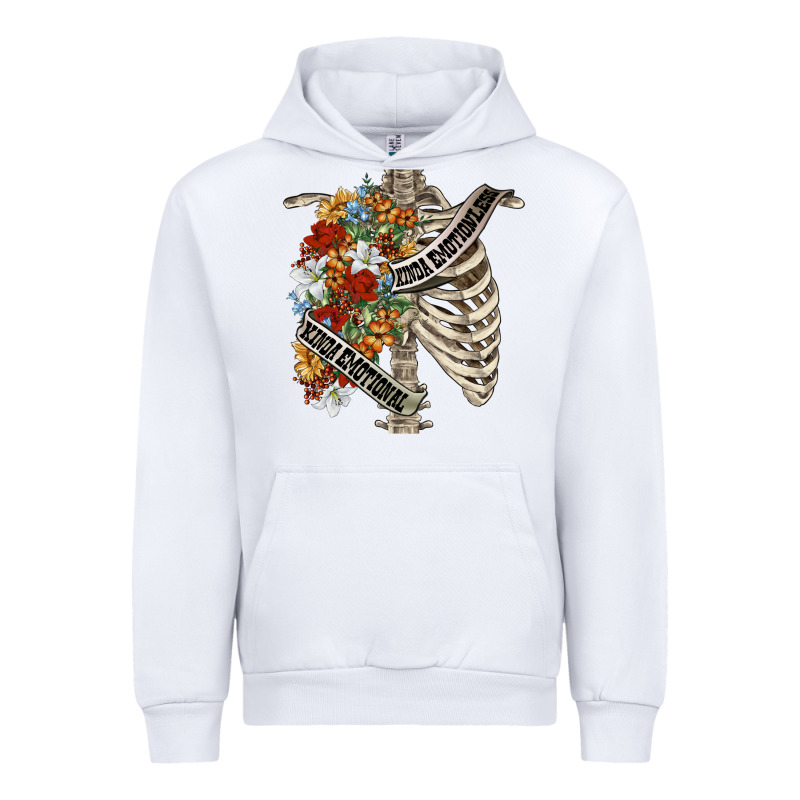 Kinda Emotionless Kinda Emotional Skeleton Chest Urban Hoodie by FaDigitalArtStudio | Teevron