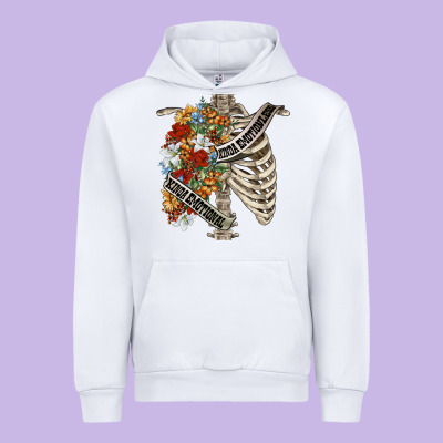 Kinda Emotionless Kinda Emotional Skeleton Chest Urban Hoodie Designed By Fadigitalartstudio