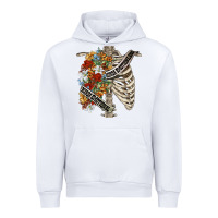 White kinda emotionless kinda emotional skeleton chest Urban Hoodie - FaDigitalArtStudio