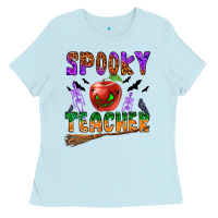 Baby Blue spooky teacher Ladies Tee - BundleAndBundleShop