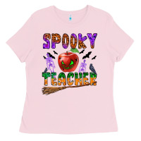 Bubblegum Pink spooky teacher Ladies Tee - BundleAndBundleShop