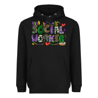Black social worker mardi gras cowgirl Heavyweight Hoodie - CowGirlArtShop