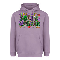 Lavender social worker mardi gras cowgirl Heavyweight Hoodie - CowGirlArtShop
