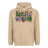 Mushroom social worker mardi gras cowgirl Heavyweight Hoodie - CowGirlArtShop