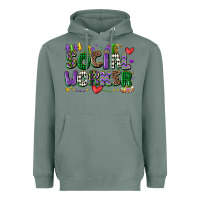 Sage social worker mardi gras cowgirl Heavyweight Hoodie - CowGirlArtShop