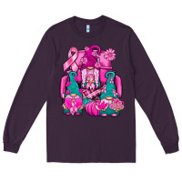 Plum Breast Cancer Gnomies Truck Long Sleeve Tee - BundleAndBundleShop