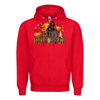 Red Happy Halloween Zipper Hoodie - texasbilliewilder