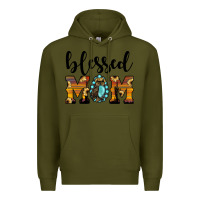 Army Green blessed mom Premium Hoodie - JahusDesignShop