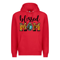 Red blessed mom Premium Hoodie - JahusDesignShop
