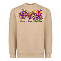 Mushroom Peace Love Mardi Gras Heavyweight Sweatshirt - BundleAndBundleShop