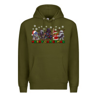 Army Green merry christmas gnomies Premium Hoodie - CowGirlArtShop