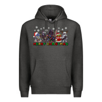 Charcoal Heather merry christmas gnomies Premium Hoodie - CowGirlArtShop