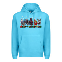 Ocean Blue merry christmas gnomies Premium Hoodie - CowGirlArtShop