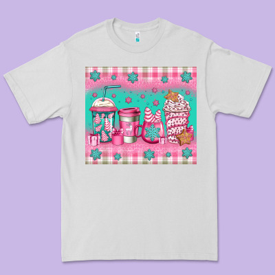 Pink Christmas Coffee Premium Tee Designed By Jasminsmagicworld