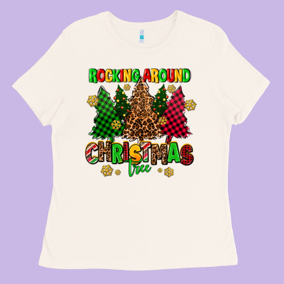 Rocking Around The Christmas Tree Ladies Tee Designed By Adodesignshop