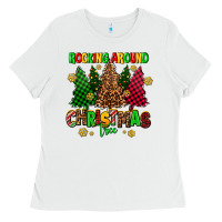 White rocking around the christmas tree Ladies Tee - AdoDesignShop