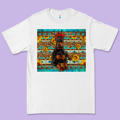 Doberman With Western Background Premium Tee Designed By Artiststas