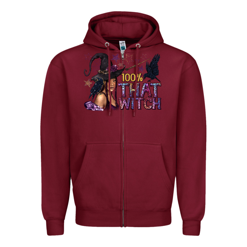 100% That Witch Black Afro Witch Zipper Hoodie by texasbilliewilder | Teevron
