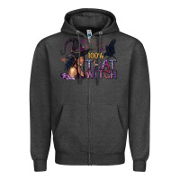 Charcoal Heather 100% That Witch Black Afro Witch Zipper Hoodie - texasbilliewilder