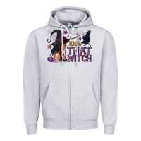 Heather Grey 100% That Witch Black Afro Witch Zipper Hoodie - texasbilliewilder