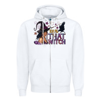 White 100% That Witch Black Afro Witch Zipper Hoodie - texasbilliewilder
