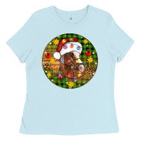 Baby Blue Christmas horse Ladies Tee - Artiststas