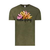 Vintage Olive hello spring Vintage Tee - MaliasSmallBusiness