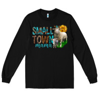 Black Small Town Mama With Sheeps Long Sleeve Tee - BundleAndBundleShop
