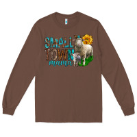 Chestnut Small Town Mama With Sheeps Long Sleeve Tee - BundleAndBundleShop