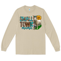 Mushroom Small Town Mama With Sheeps Long Sleeve Tee - BundleAndBundleShop