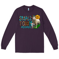 Plum Small Town Mama With Sheeps Long Sleeve Tee - BundleAndBundleShop