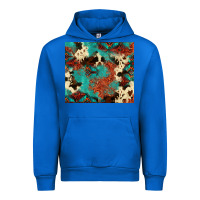 Cobalt Serape Turquoise Glitter Cowhide  Tooled Leather  Tumbler Urban Hoodie - FaDigitalArtStudio
