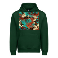 Forest Green Serape Turquoise Glitter Cowhide  Tooled Leather  Tumbler Urban Hoodie - FaDigitalArtStudio