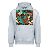 Heather Grey Serape Turquoise Glitter Cowhide  Tooled Leather  Tumbler Urban Hoodie - FaDigitalArtStudio