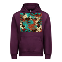 Mauve Wine Serape Turquoise Glitter Cowhide  Tooled Leather  Tumbler Urban Hoodie - FaDigitalArtStudio