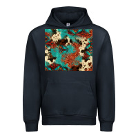 Navy Serape Turquoise Glitter Cowhide  Tooled Leather  Tumbler Urban Hoodie - FaDigitalArtStudio