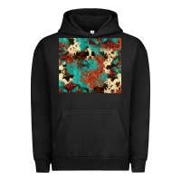 Pigment Black Serape Turquoise Glitter Cowhide  Tooled Leather  Tumbler Urban Hoodie - FaDigitalArtStudio