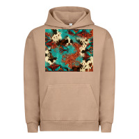 Pigment Burro Serape Turquoise Glitter Cowhide  Tooled Leather  Tumbler Urban Hoodie - FaDigitalArtStudio