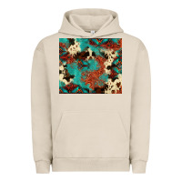 Pigment French Oak Serape Turquoise Glitter Cowhide  Tooled Leather  Tumbler Urban Hoodie - FaDigitalArtStudio