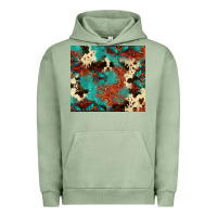 Pigment Oil Green Serape Turquoise Glitter Cowhide  Tooled Leather  Tumbler Urban Hoodie - FaDigitalArtStudio