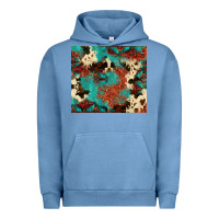 Pigment Pebble Blue Serape Turquoise Glitter Cowhide  Tooled Leather  Tumbler Urban Hoodie - FaDigitalArtStudio