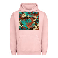 Pigment Salmon Serape Turquoise Glitter Cowhide  Tooled Leather  Tumbler Urban Hoodie - FaDigitalArtStudio