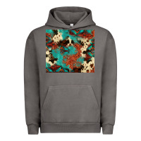Pigment Tornado Serape Turquoise Glitter Cowhide  Tooled Leather  Tumbler Urban Hoodie - FaDigitalArtStudio