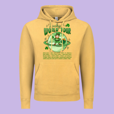 Lucky World Tour St. Patrick's Day Vintage Hoodie Designed By Maliassmallbusiness