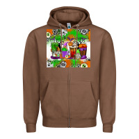Chestnut Halloween Coffee Cups Zipper Hoodie - texasbilliewilder