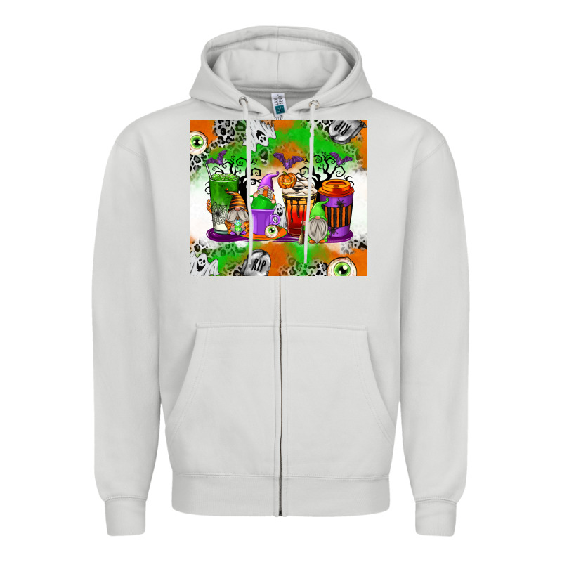 Halloween Coffee Cups Zipper Hoodie by texasbilliewilder | Teevron
