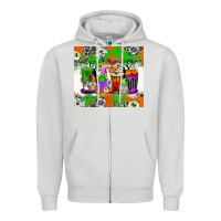 Dove Grey Halloween Coffee Cups Zipper Hoodie - texasbilliewilder