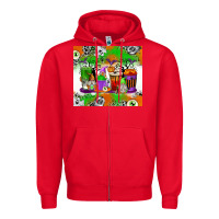 Red Halloween Coffee Cups Zipper Hoodie - texasbilliewilder
