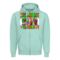 Seafoam Halloween Coffee Cups Zipper Hoodie - texasbilliewilder