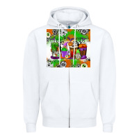 White Halloween Coffee Cups Zipper Hoodie - texasbilliewilder